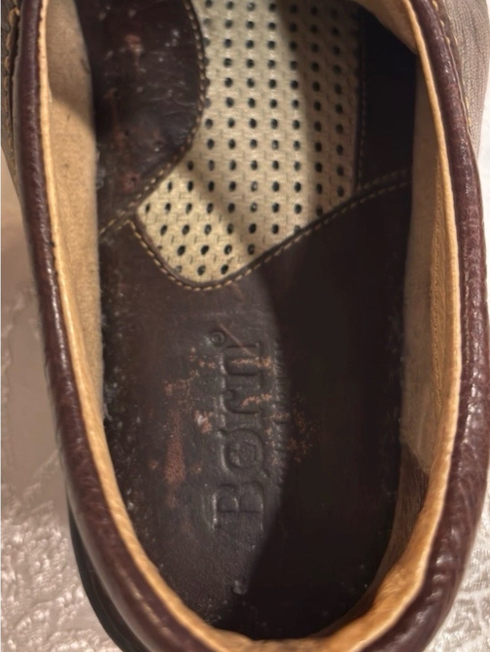 Born Brown Leather Lace-Up Oxford Comfort Shoes Women’s 9 Distressed Casual - Picture 6 of 9